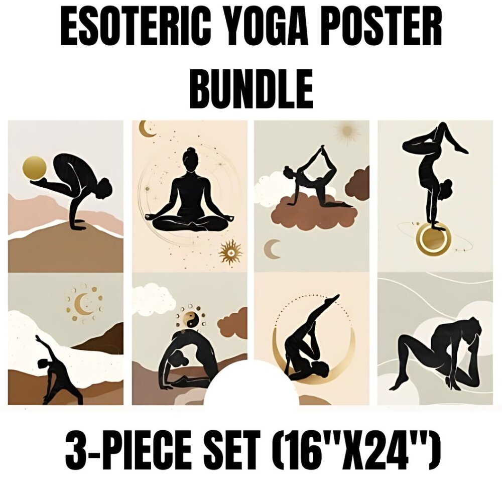 Esoteric Yoga Poster Bundle – 3-Piece Set (16"x24")